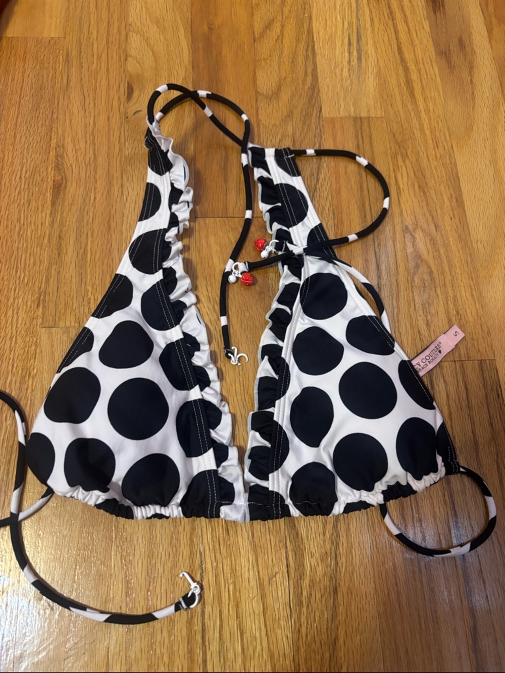 Juicy Couture Polka Dot Triangle Bikini Top NWOT